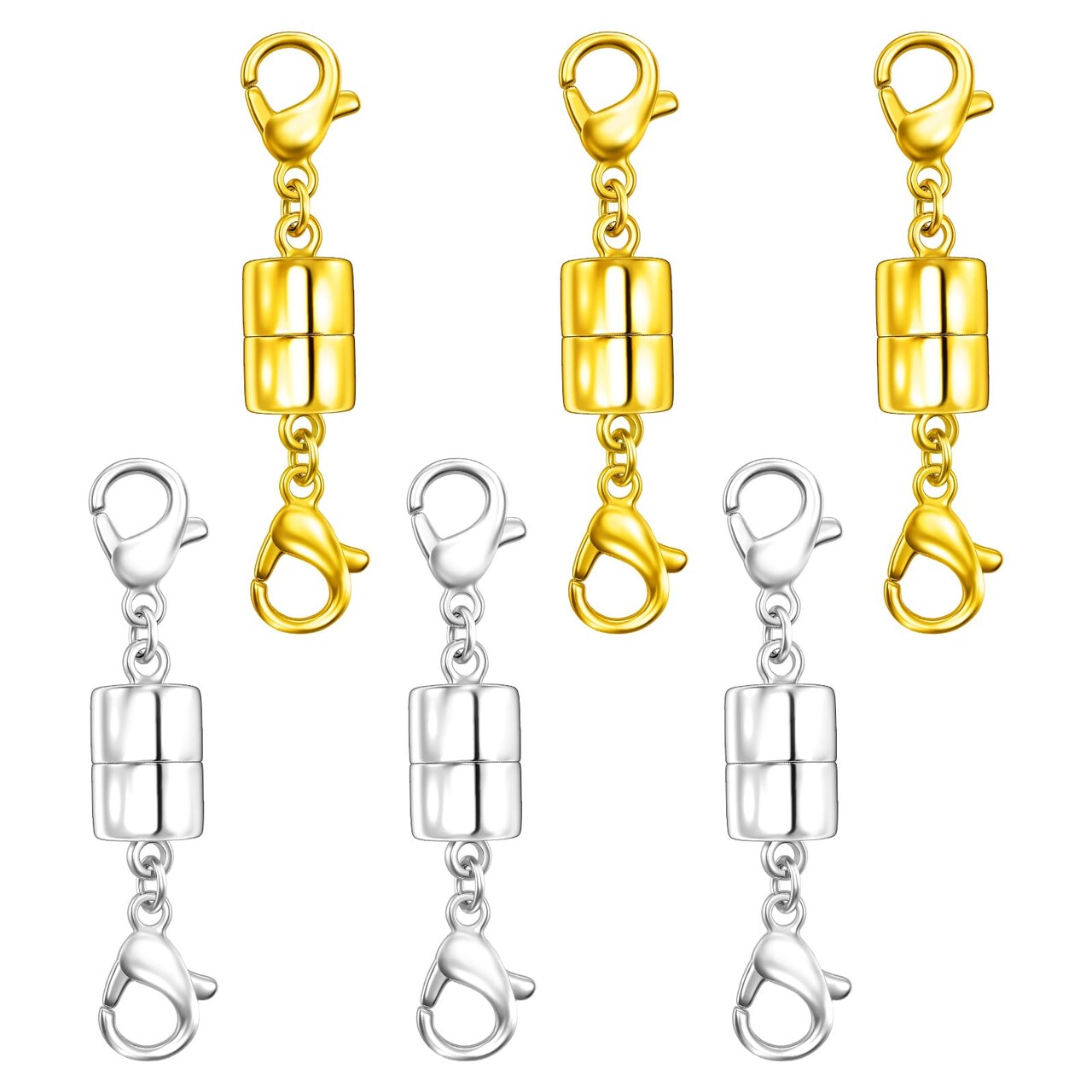 Double Lobster Clasp Magnetic Necklace Clasps and Closures 14K Gold and Silver Magnetic Jewelry Clasps Converters for Bracelet Necklaces Extender